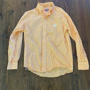 Pennington Bailes Shirt Mens S UTOrange/White Checkered Button Down Long Sleeve